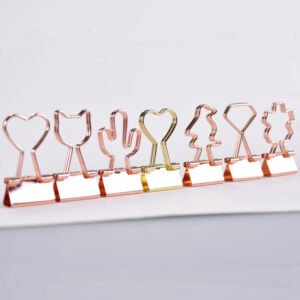 19mm Rose Gold Cat Shaped Metal Binder Clips