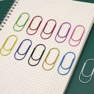 50mm Jumbo Colorful Plastic Coated Paper Clips, 8 Colors