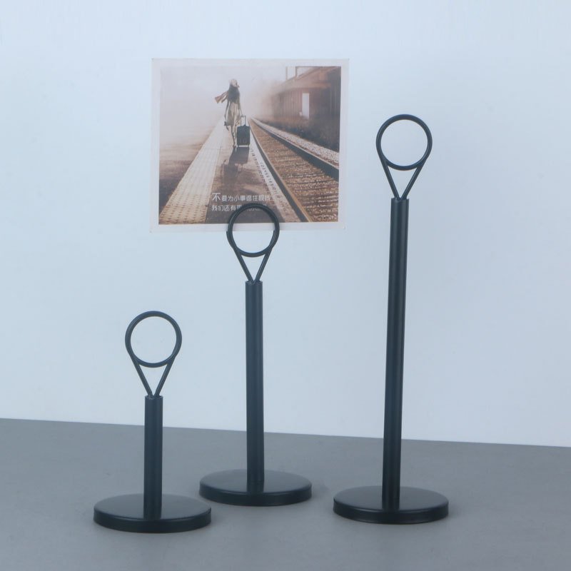 black foam base detachable teardrop memo and table number clip