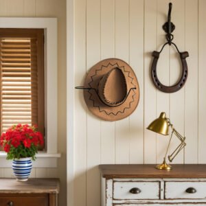 Black Foldable Wall Mounted Hat Rack and Hook for Entryway
