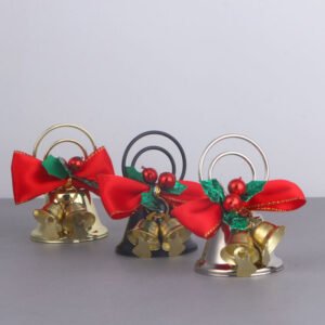 Bow Peacock and Bell Shaped Place Card Holder for Christmas