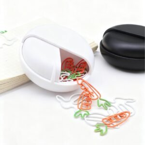 Carrot Shaped Paper Clips with Plastic Storage Box