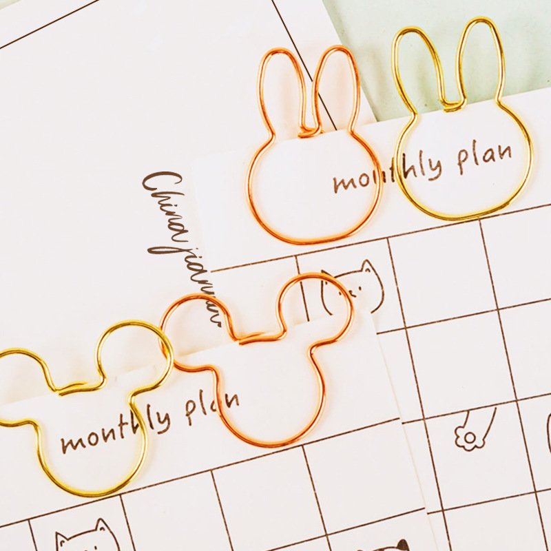 cartoon animal shaped paper clips for students