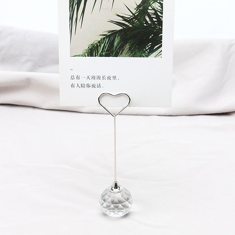 crystal ball heart business card and memo clip