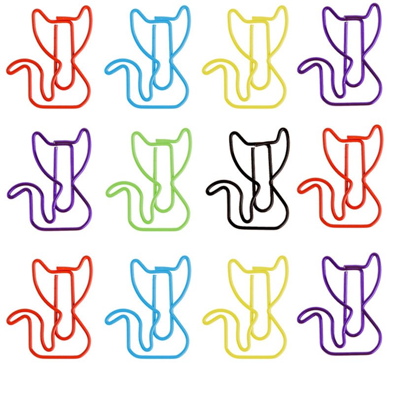 curly tail cat shaped paper clips