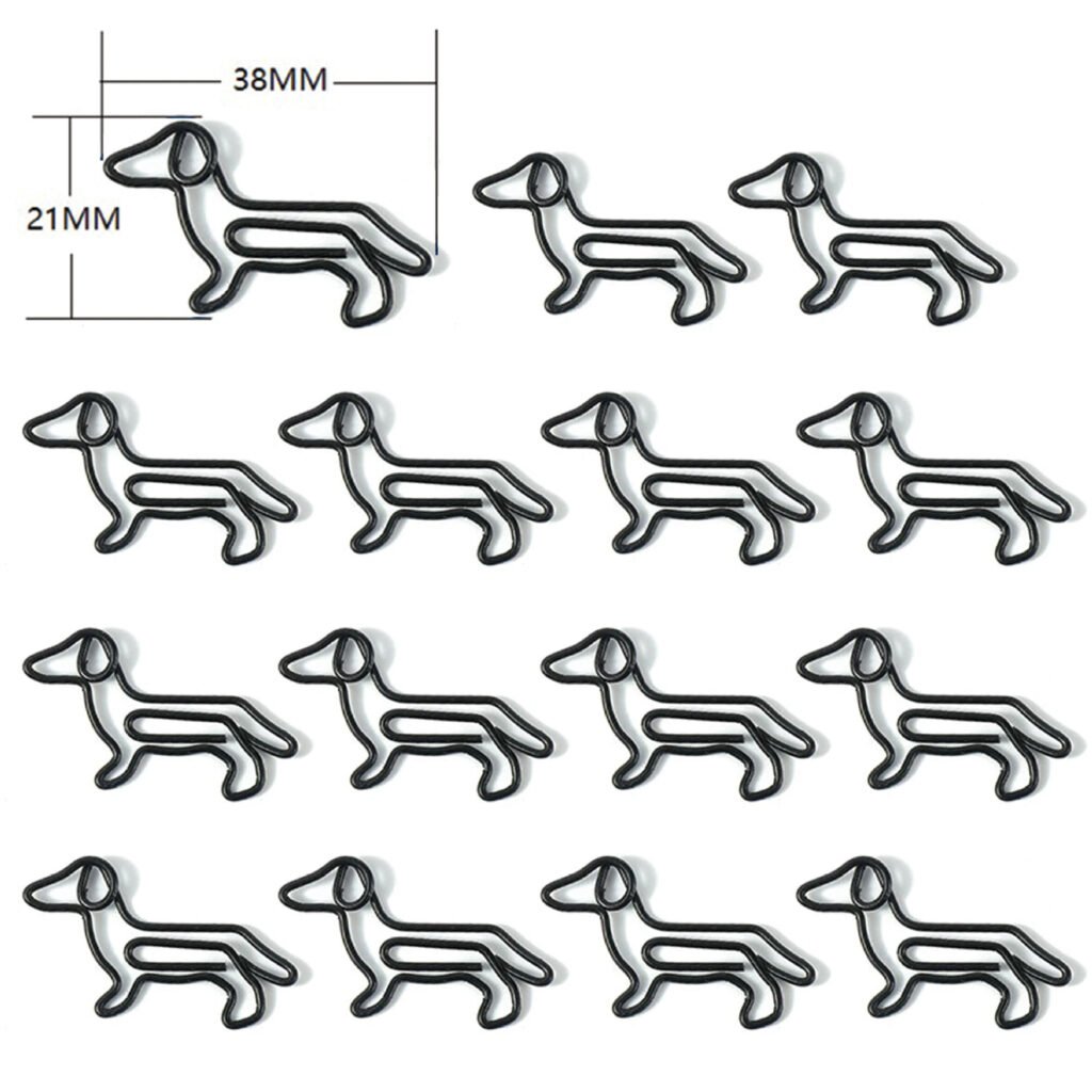 dachshund dog shaped metal paper clips