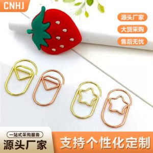 Mini Diamond Heart and Star Shaped Paper Clips Set