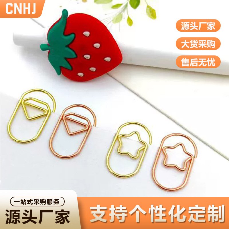 diamond heart and star shaped paper clips set