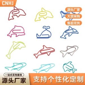 Colorful Dolphin Shark and Whale Shaped Paper Clips