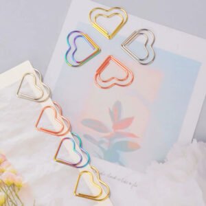 Colorful Electroplated Heart Shaped Paper Clips