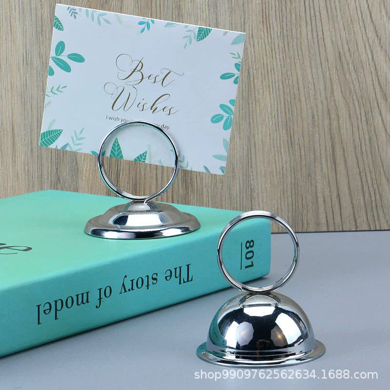 european style bread price tag holder with card clip