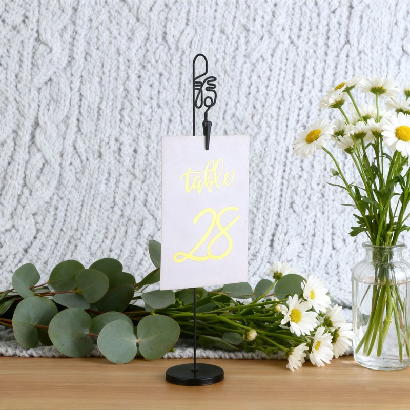 fu character place card clip and card holder for wedding tables
