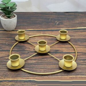 Gold European Style Wrought Iron Christmas Candle Holder