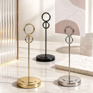 Gold Plated Figure 8 Stainless Steel Menu Card Holder