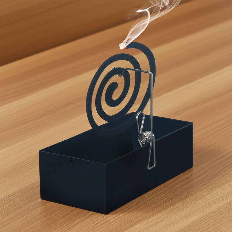 hanging wrought iron mosquito coil holder with ash tray