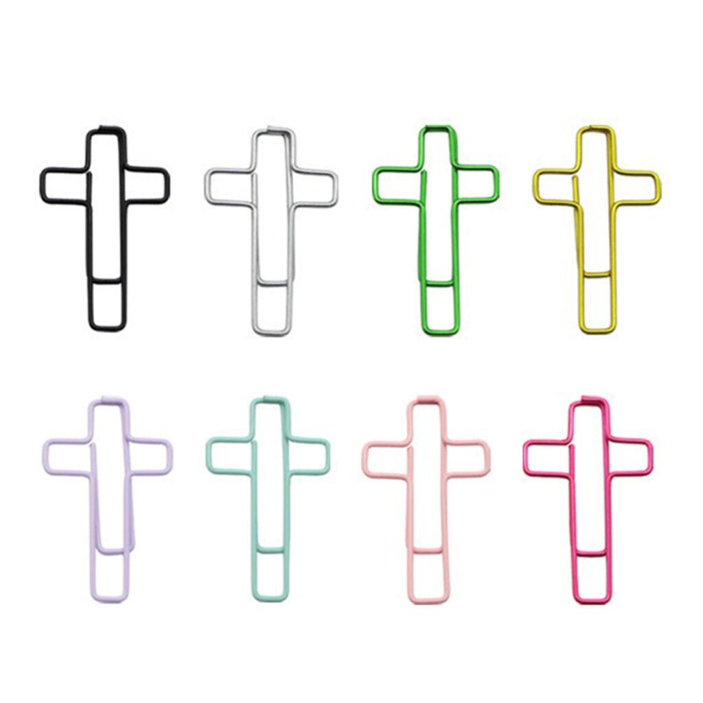 heart and moon shaped electroplated paper clips