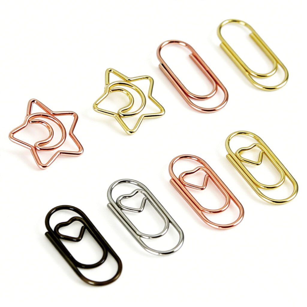 heart and moon shaped paper clips 20mm