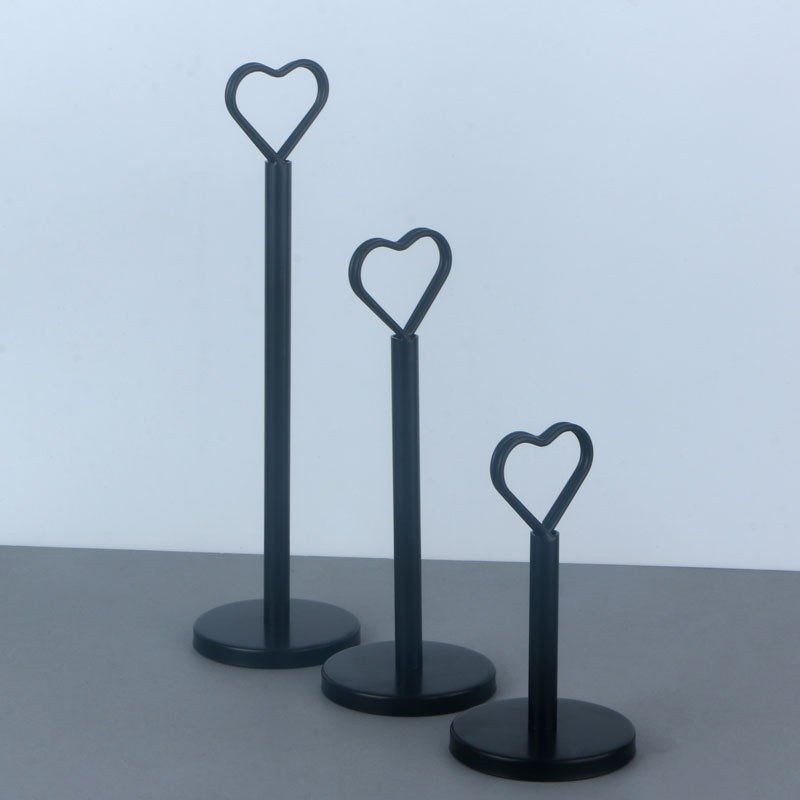 heart shaped standing label and menu card holder for hotels