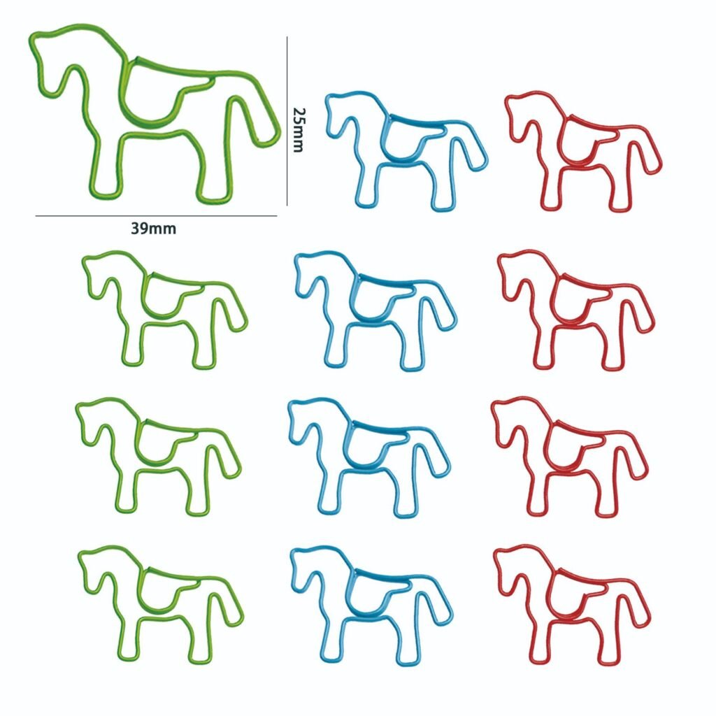 horse shaped pet coated paper clips for journaling