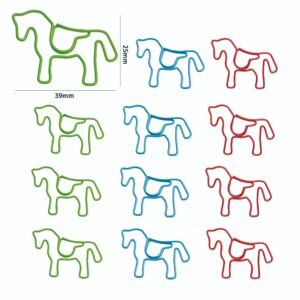 Colorful Horse Shaped PET Coated Paper Clips for Journaling