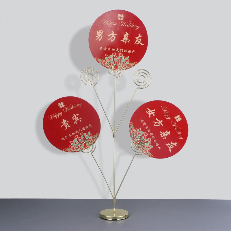 lollipop 5 head metal place card and label clip for reception desks