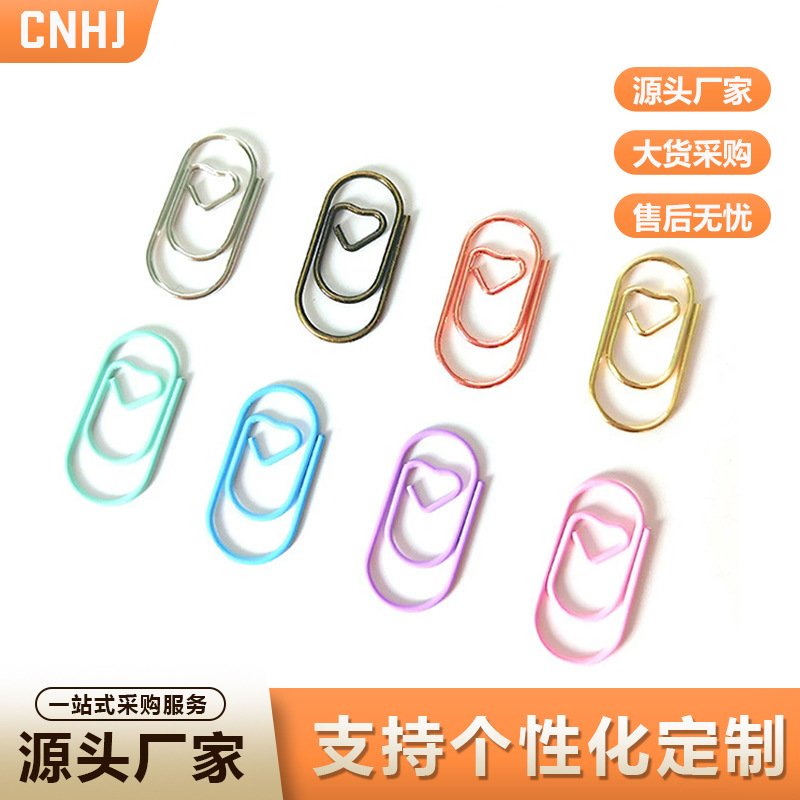 macaron color heart shaped mini paper clips for journaling