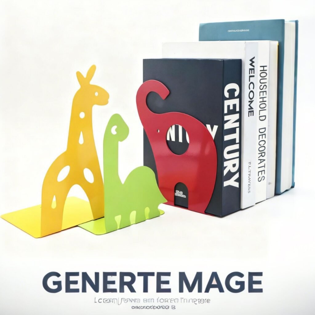 metal bookends with animal shape for office desks