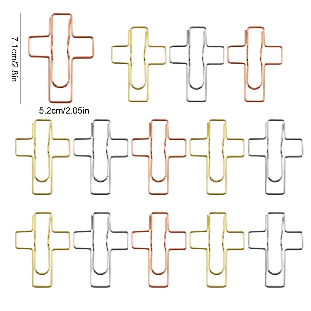 metal cross shaped paper clips and pen clips for notebooks