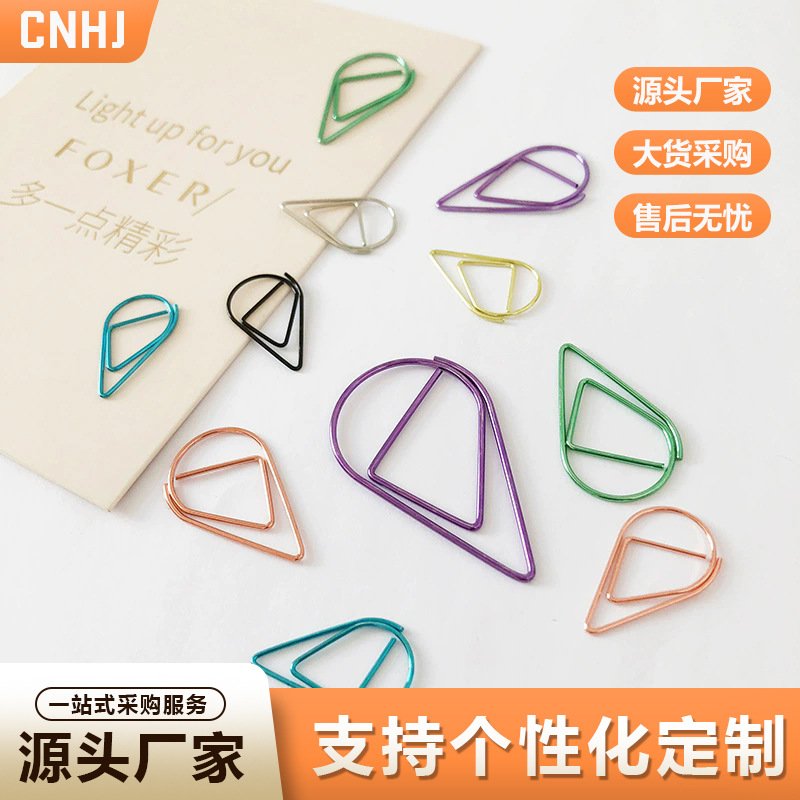 metal teardrop shaped paper clips for journaling