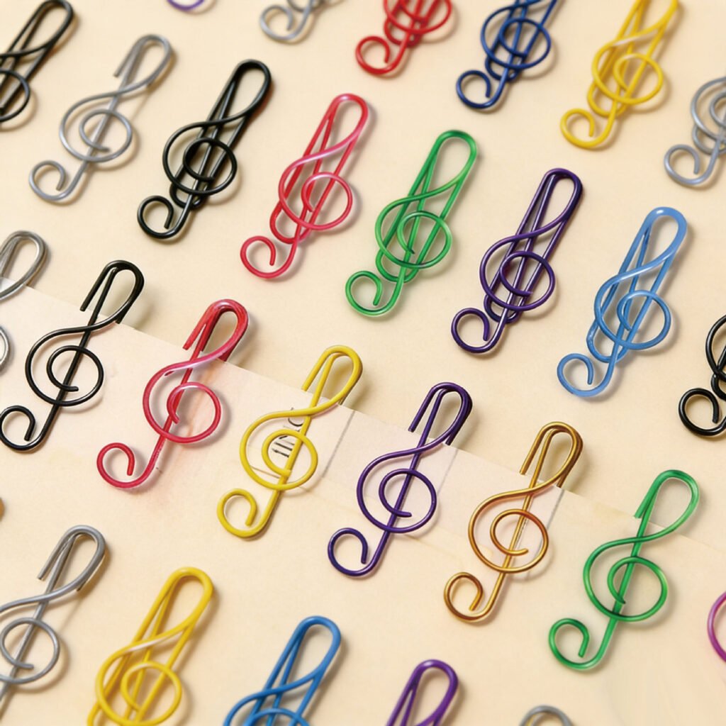 music note shaped paper clips