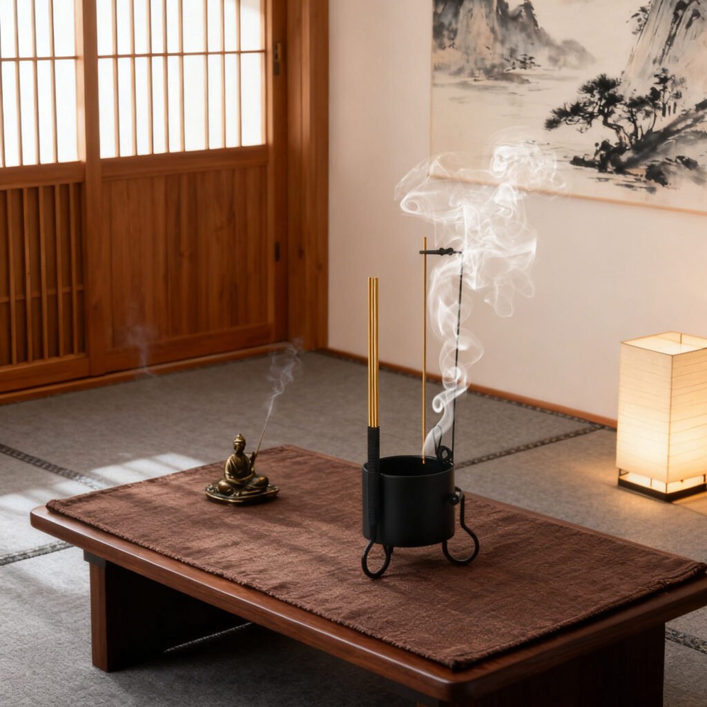 nordic tabletop incense stick holder with alligator clip