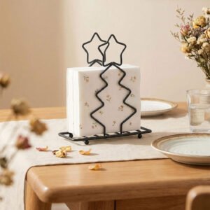 Nordic Wrought Iron Christmas Tree Napkin Holder for Restaurants