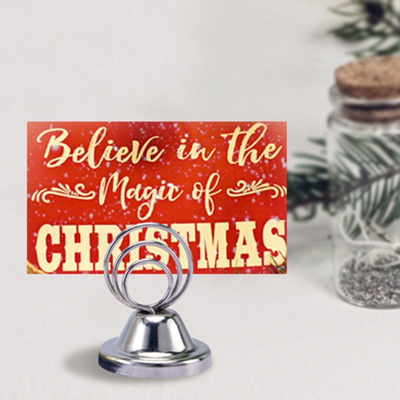 patented three circle photo and memo clip holder for weddings