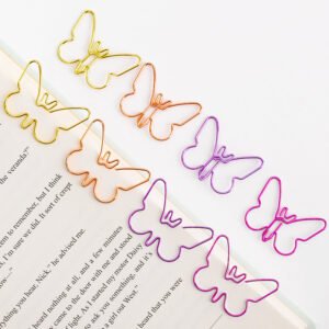 Pink Butterfly Shaped Electroplated Paper Clips