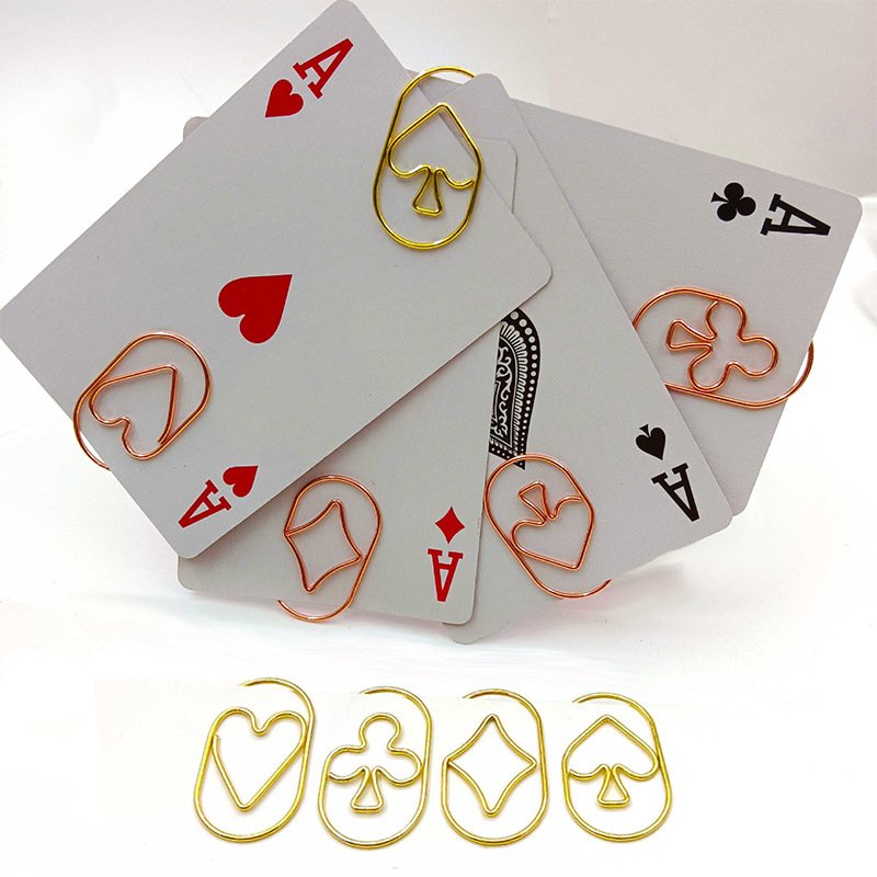 playing card suit shaped paper clips