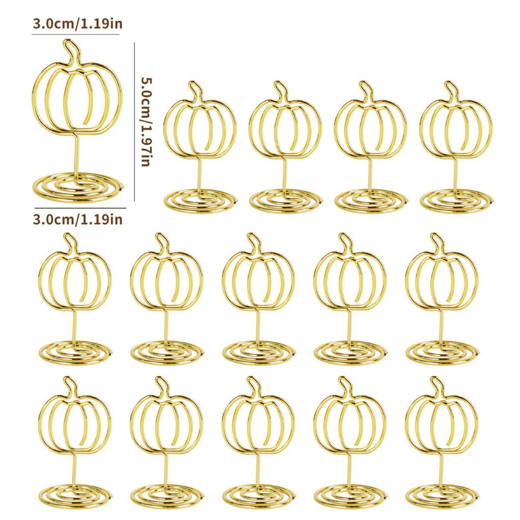 pumpkin shaped standing metal memo and photo clip