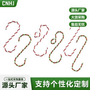 Red and White PET Coated S Hooks for Christmas Tree Decoration