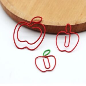 Red Apple Shaped Paper Clips for Halloween and Journaling