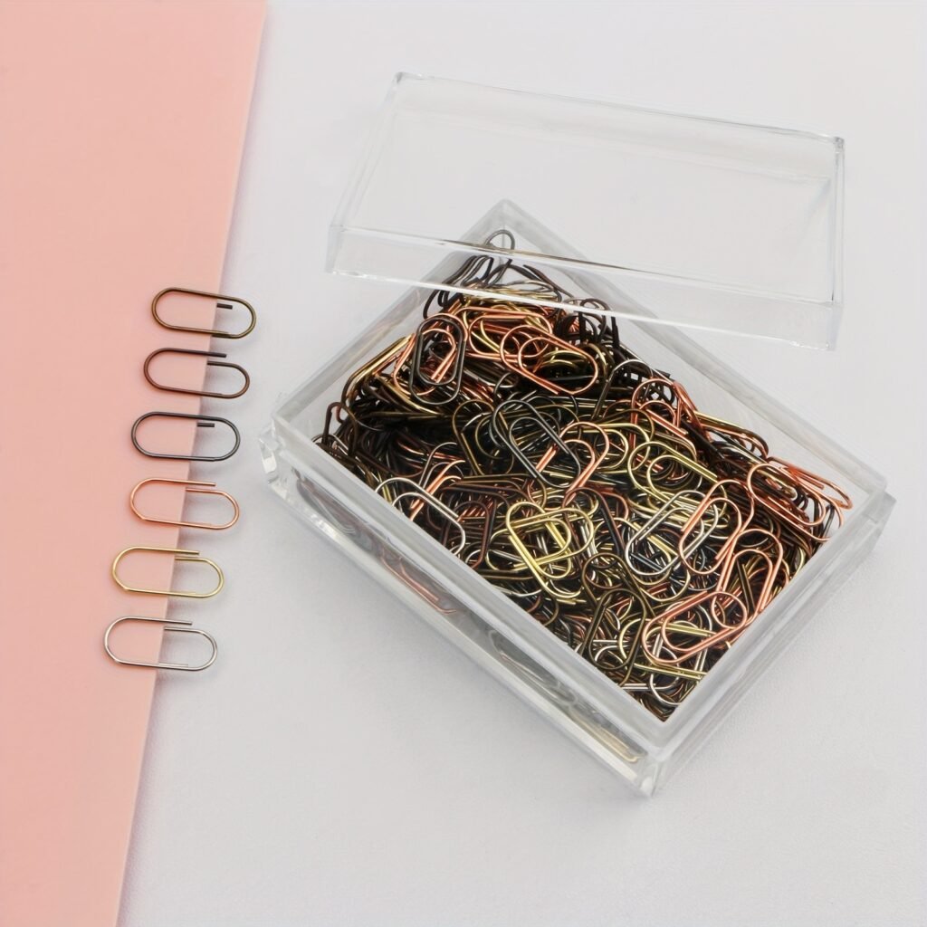 rose gold electroplated shaped paper clips in gift box