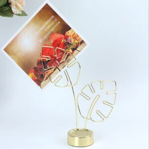 Rose Gold Turtle Leaf Shaped Standing Photo and Memo Clip