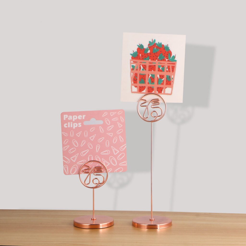 round fu character metal card clip for restaurants