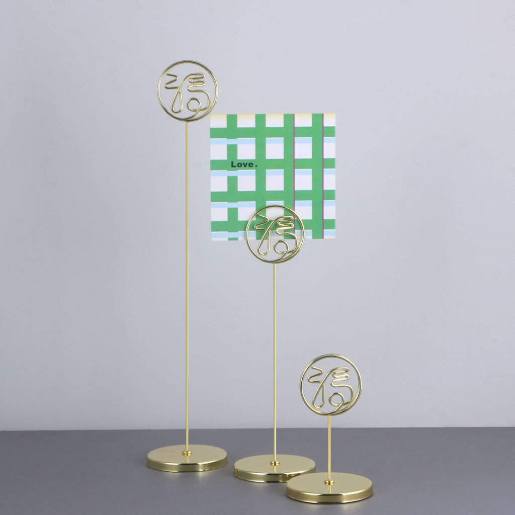 round fu character place card clip for wedding tables