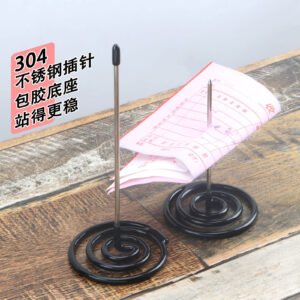 Rubber Coated Stainless Steel Receipt Spike Holder for Kitchens