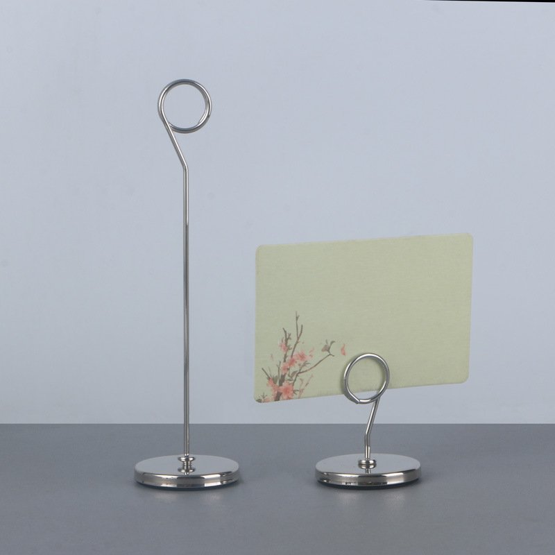 silver detachable half teardrop place card and price tag clip