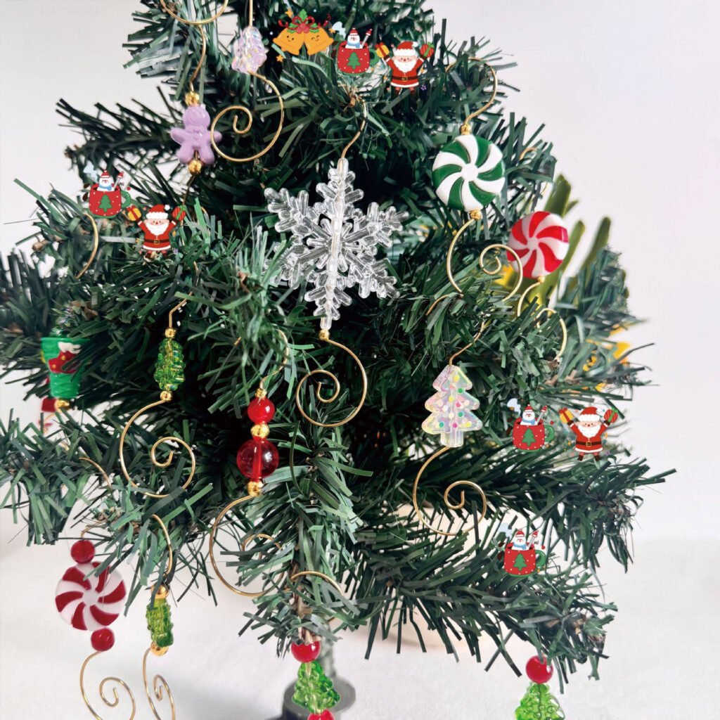snowflake and christmas tree metal hook for party decor