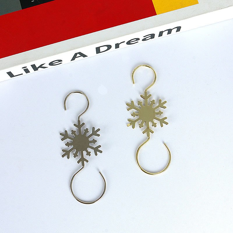 snowflake metal s hook for christmas tree decoration