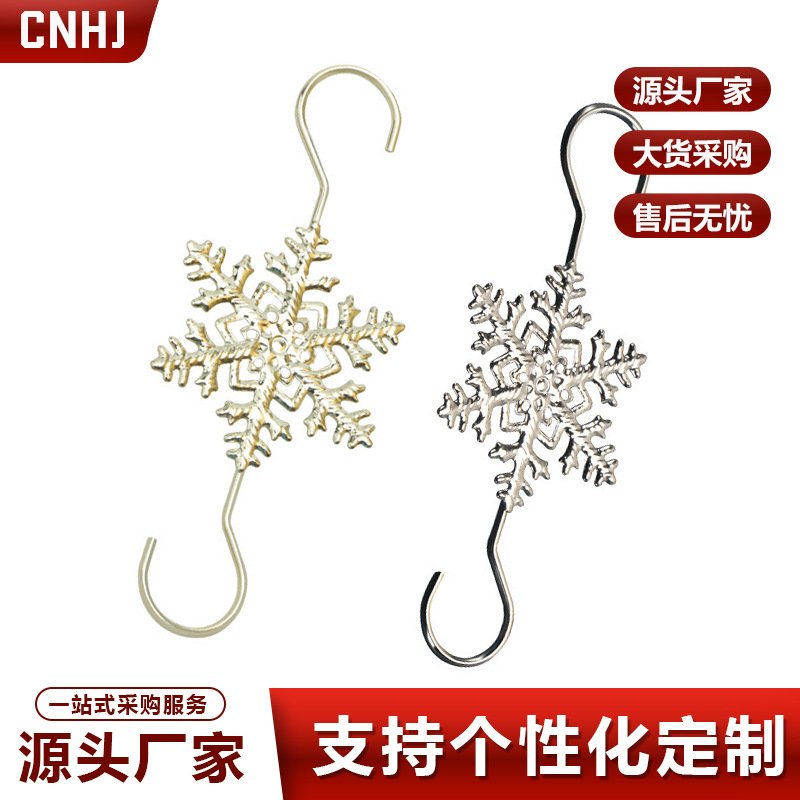 snowflake shaped christmas tree and stocking hook