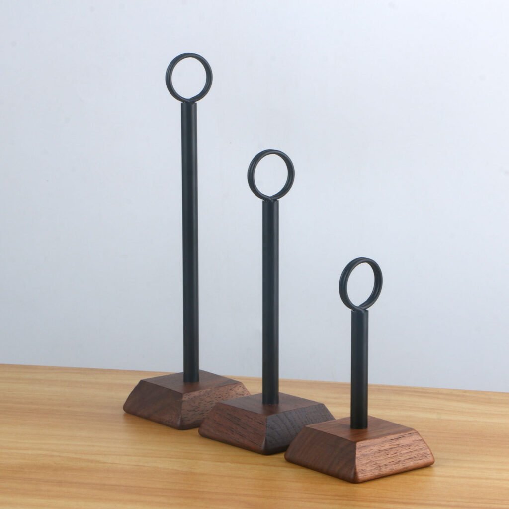 solid wood base table number card holder for restaurants