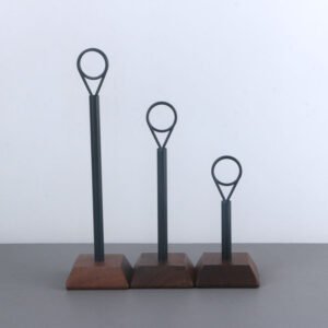 Square Solid Wood Base Teardrop Table Number Card Holder