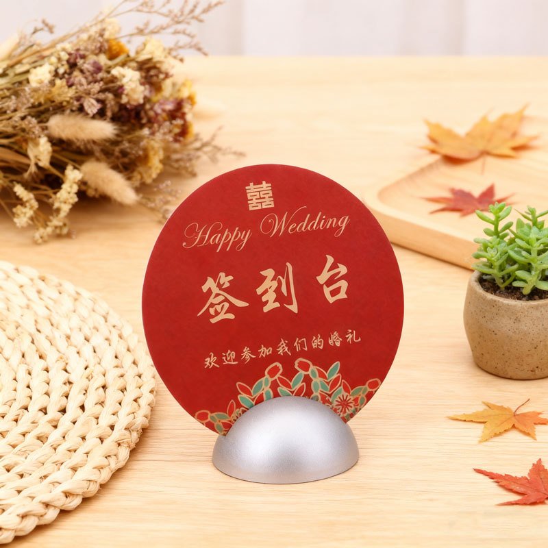 stainless steel table number and place card holder for hotels